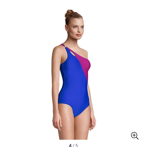 NWT Lands’ End Tummy Control Two Tone One Piece Bathing Suit 20W - Picture 5 of 8